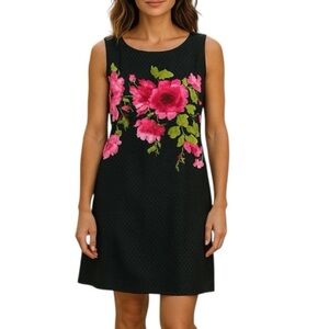 Tahari ASL Floral Honeycomb Weave Sheath Midi Dress